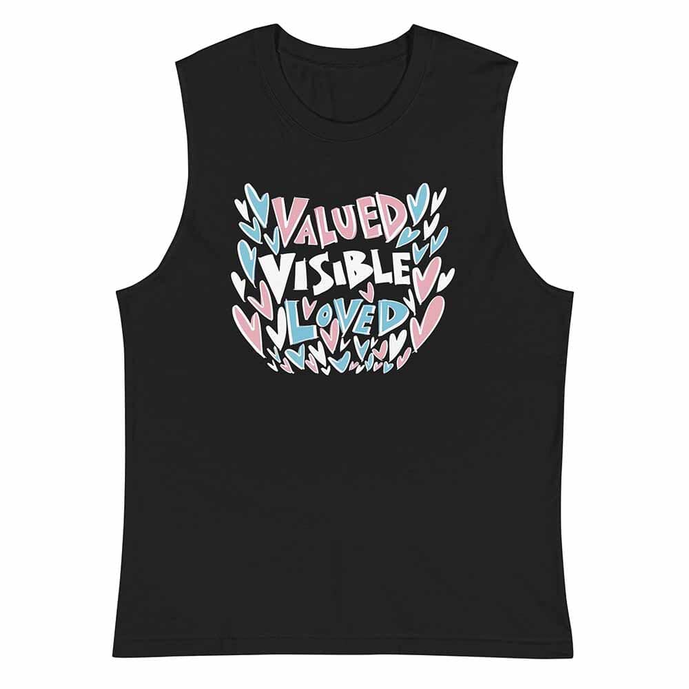 Valued Visible Loved Sleeveless T-shirt  black