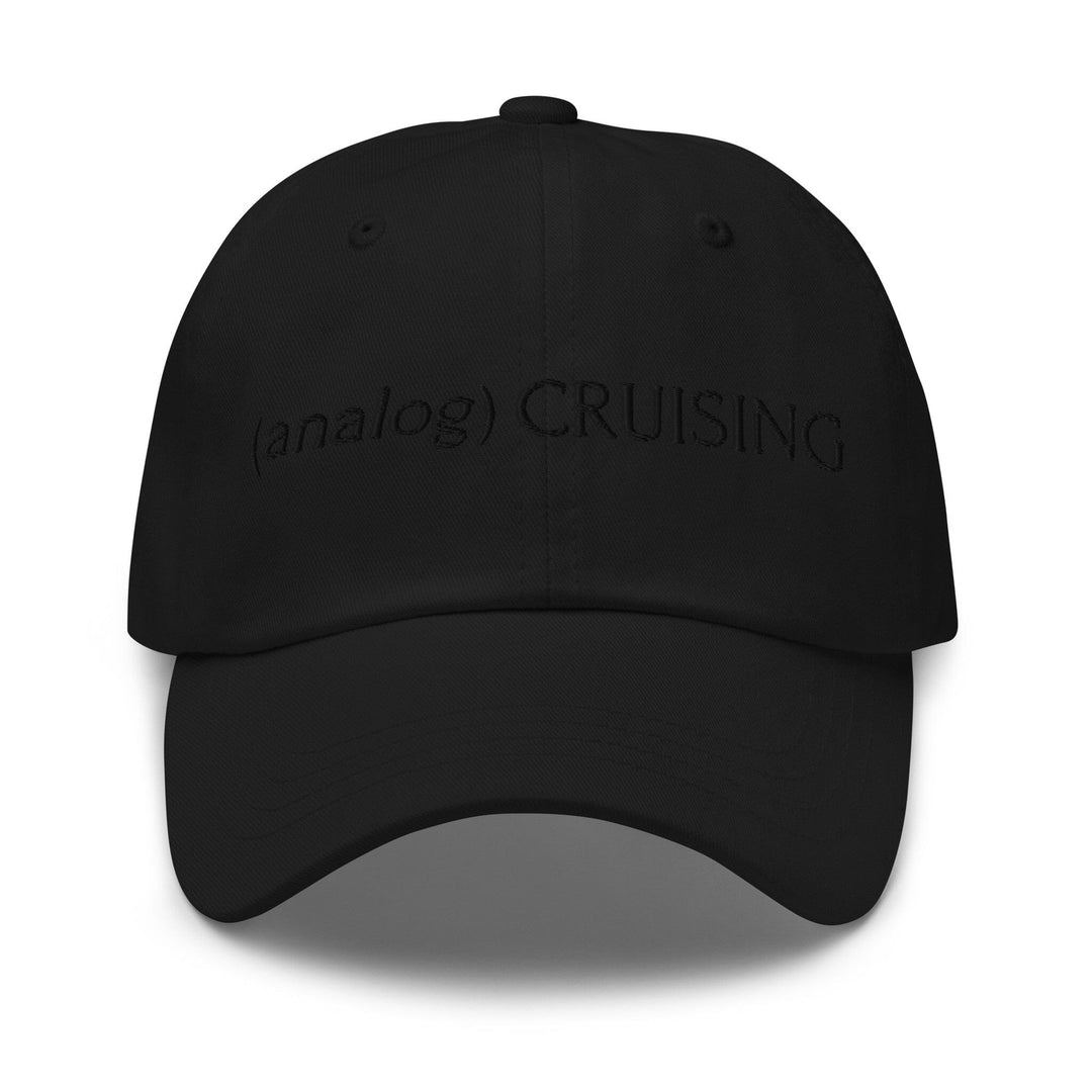 (analog) CRUISING black Classic Twill Dad Hat with black embroidery — Leo Herrera x Adam&