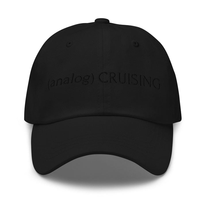 (analog) CRUISING black Classic Twill Dad Hat with black embroidery — Leo Herrera x Adam&