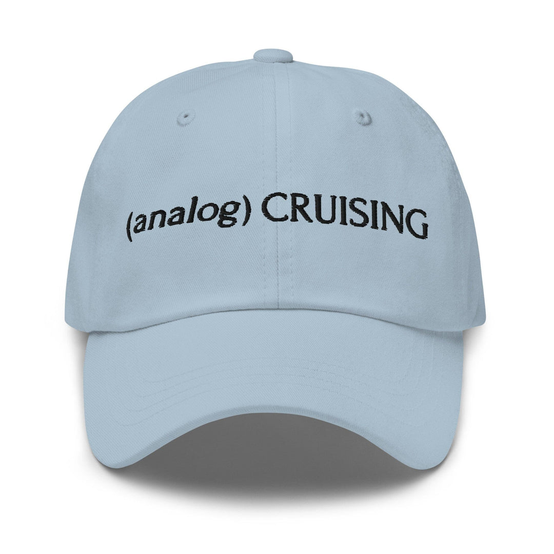 (analog) CRUISING light blue classic Twill Dad Hat with black embroidery — Leo Herrera x Adam&