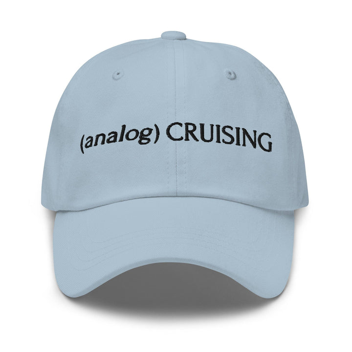 (analog) CRUISING light blue classic Twill Dad Hat with black embroidery — Leo Herrera x Adam&