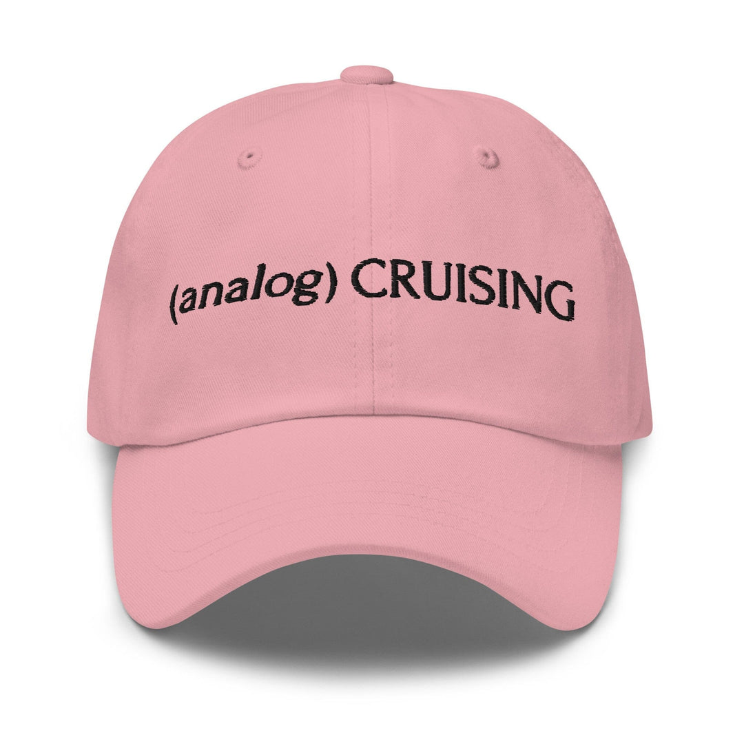 (analog) CRUISING pink Classic Twill Dad Hat with black embroidery — Leo Herrera x Adam&