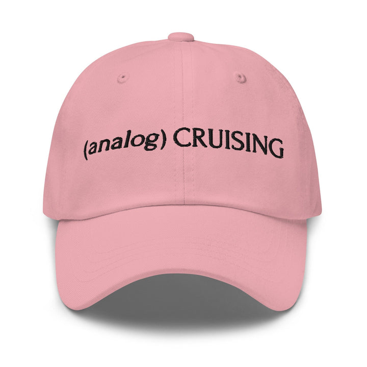 (analog) CRUISING pink Classic Twill Dad Hat with black embroidery — Leo Herrera x Adam&