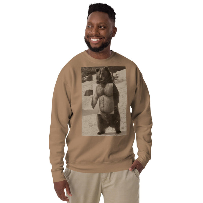 Naro Pinosa Standing Grizzly Bear Crew Sweatshirt, second view