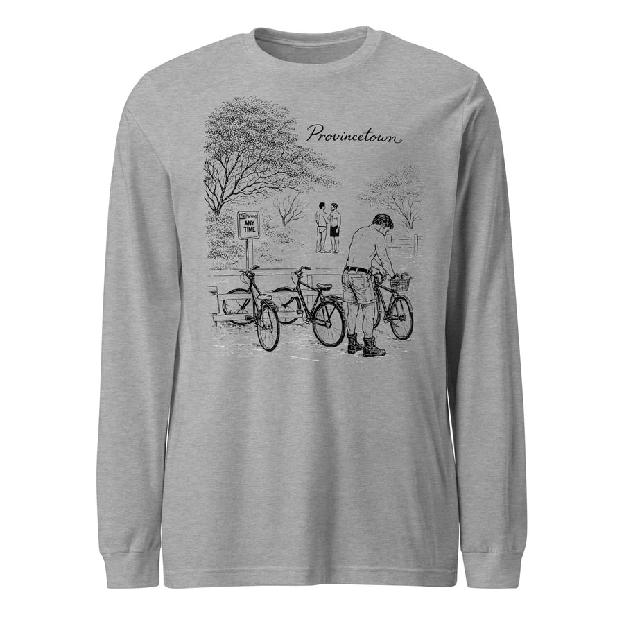 Provincetown Boy Beach Bikes Long Sleeve T-Shirt by Nathan Rapport