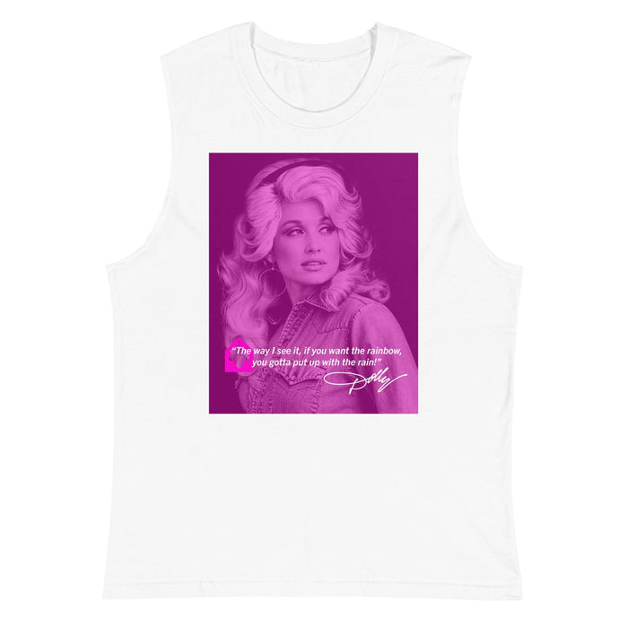 Dolly Parton Rainbow & Rain Sleeveless T-shirt, second view