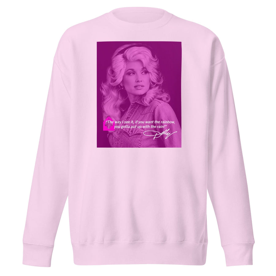 Dolly Parton Rainbow & Rain Crew Sweatshirt supporting Imagination Library