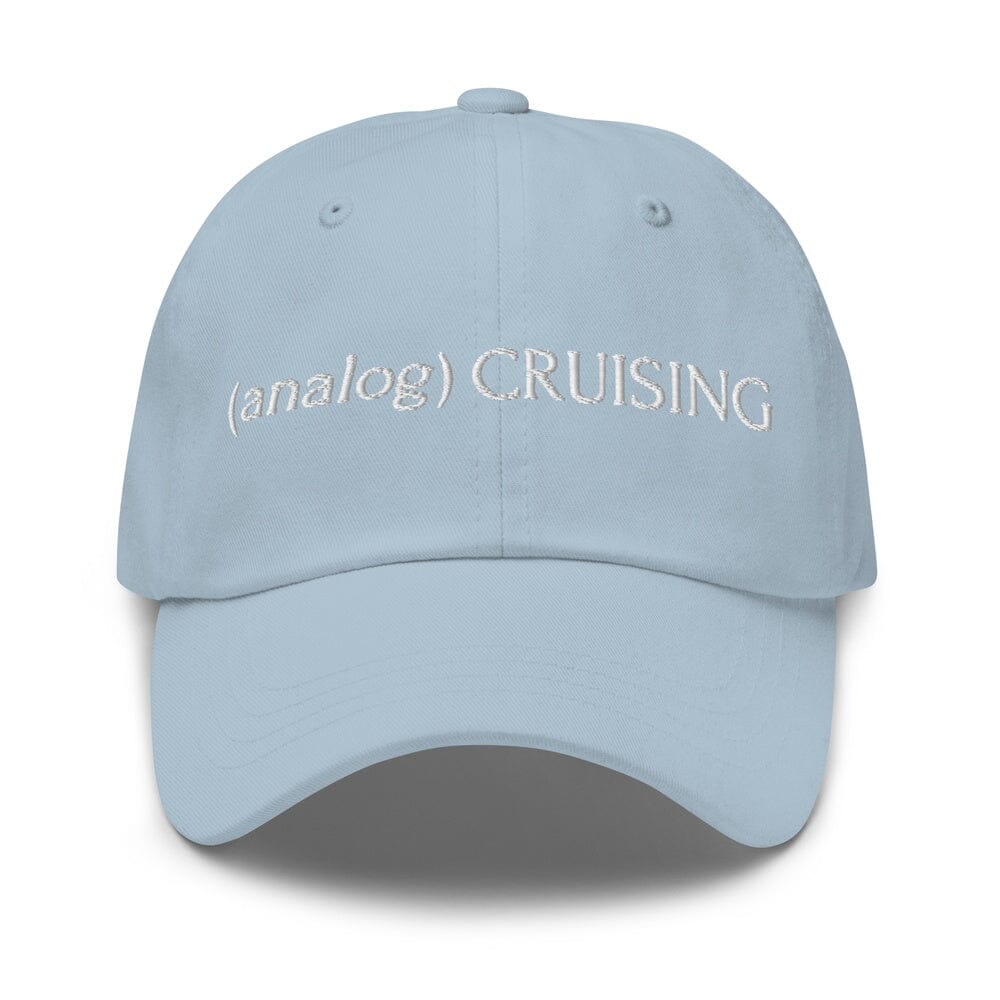 (analog) CRUISING light blue Classic Twill Dad Hat with white embroidery — Leo Herrera x Adam&