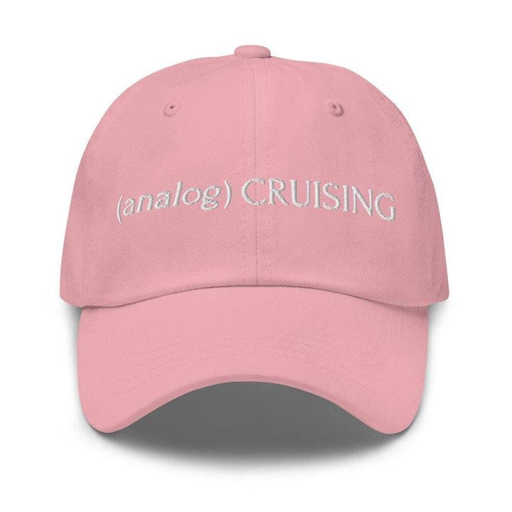 (analog) CRUISING pink Classic Twill Dad Hat with white embroidery — Leo Herrera x Adam&