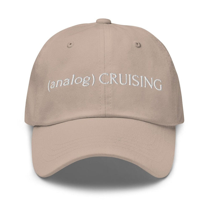 (analog) CRUISING stone Classic Twill Dad Hat with white embroidery — Leo Herrera x Adam&