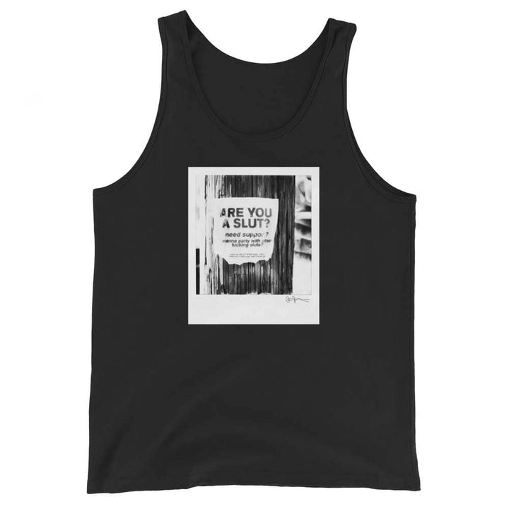 are you a slut? black tank