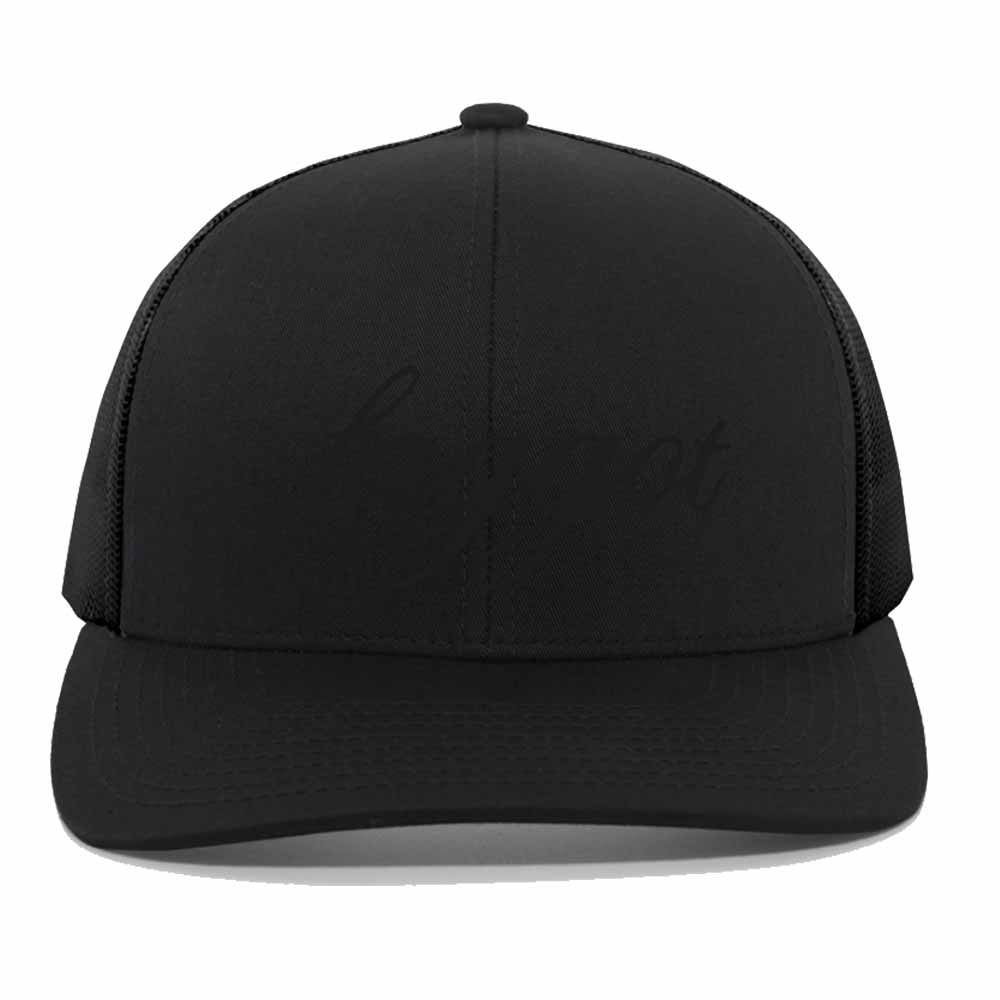 Black-on-black Faggot Mesh Trucker Snapback Hat