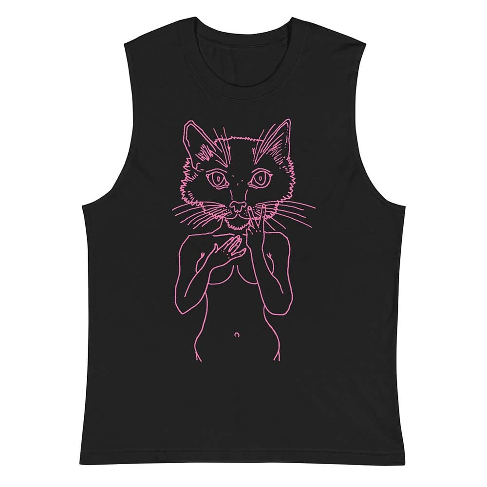 brian kenny Pink Pussycat Sleeveless T-shirt supporting Planned Parenthood black