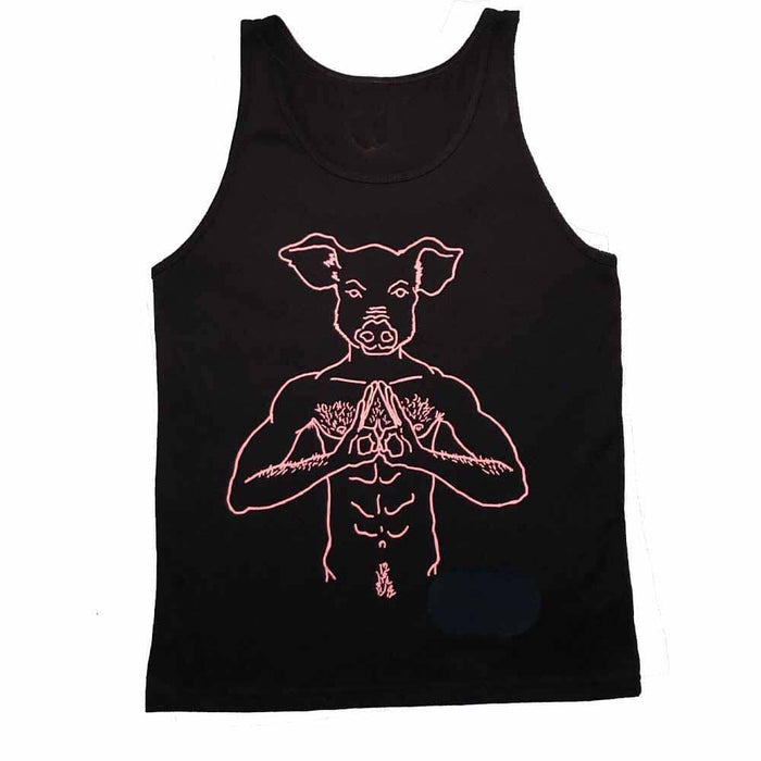 Pig Head Pink Print Tank