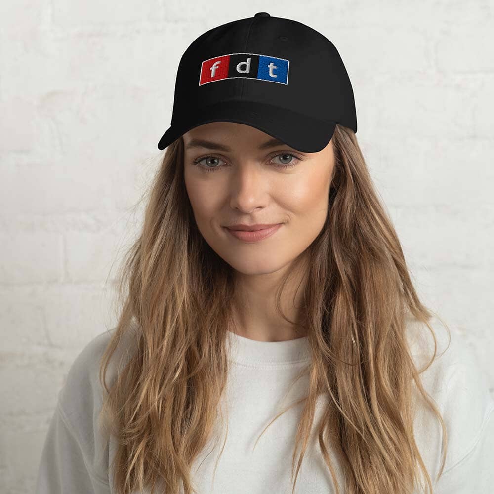 FDT dad hat black on woman