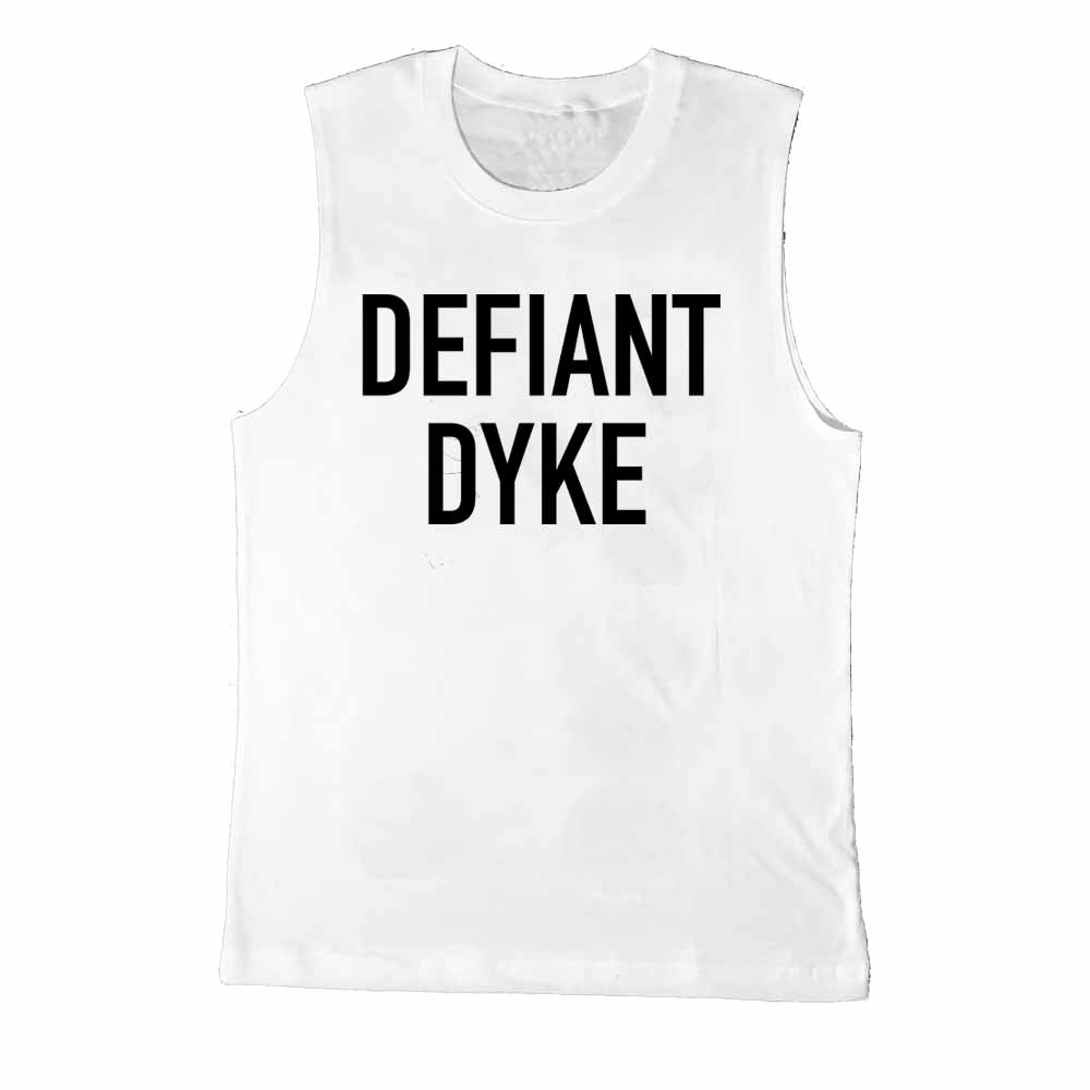 DEFIANT DYKE Sleeveless T-shirt white