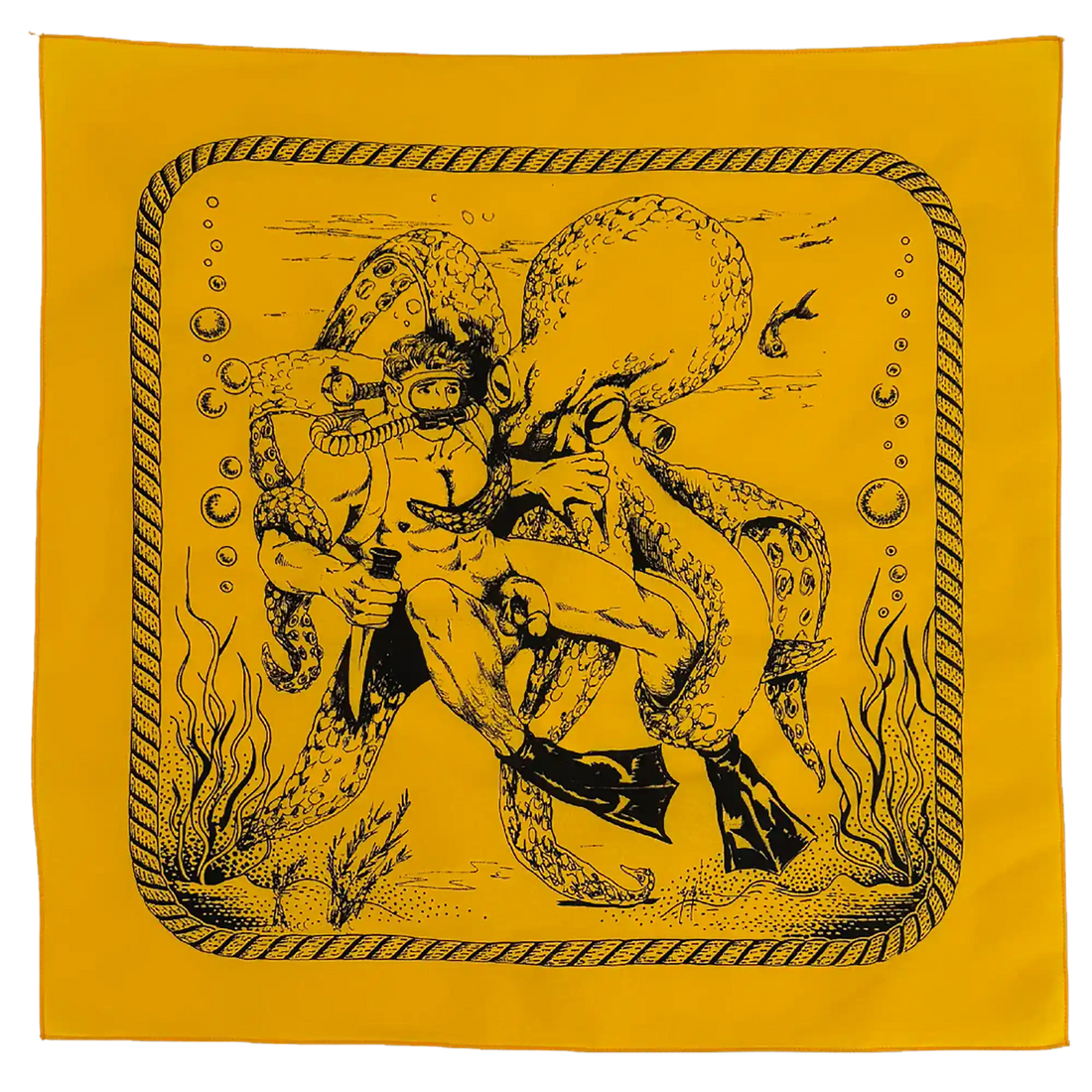 Diver & Squid Bandana — Art by Dom “Etienne” Orejudos