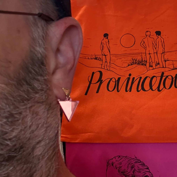 Queer Pink Triangle Charm Earring