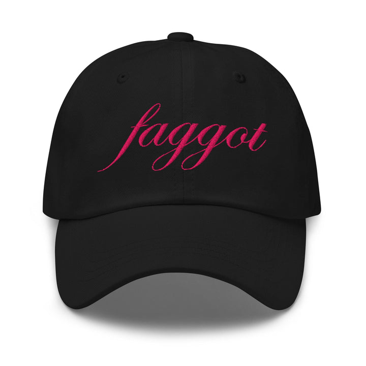 faggot black twill dad hat