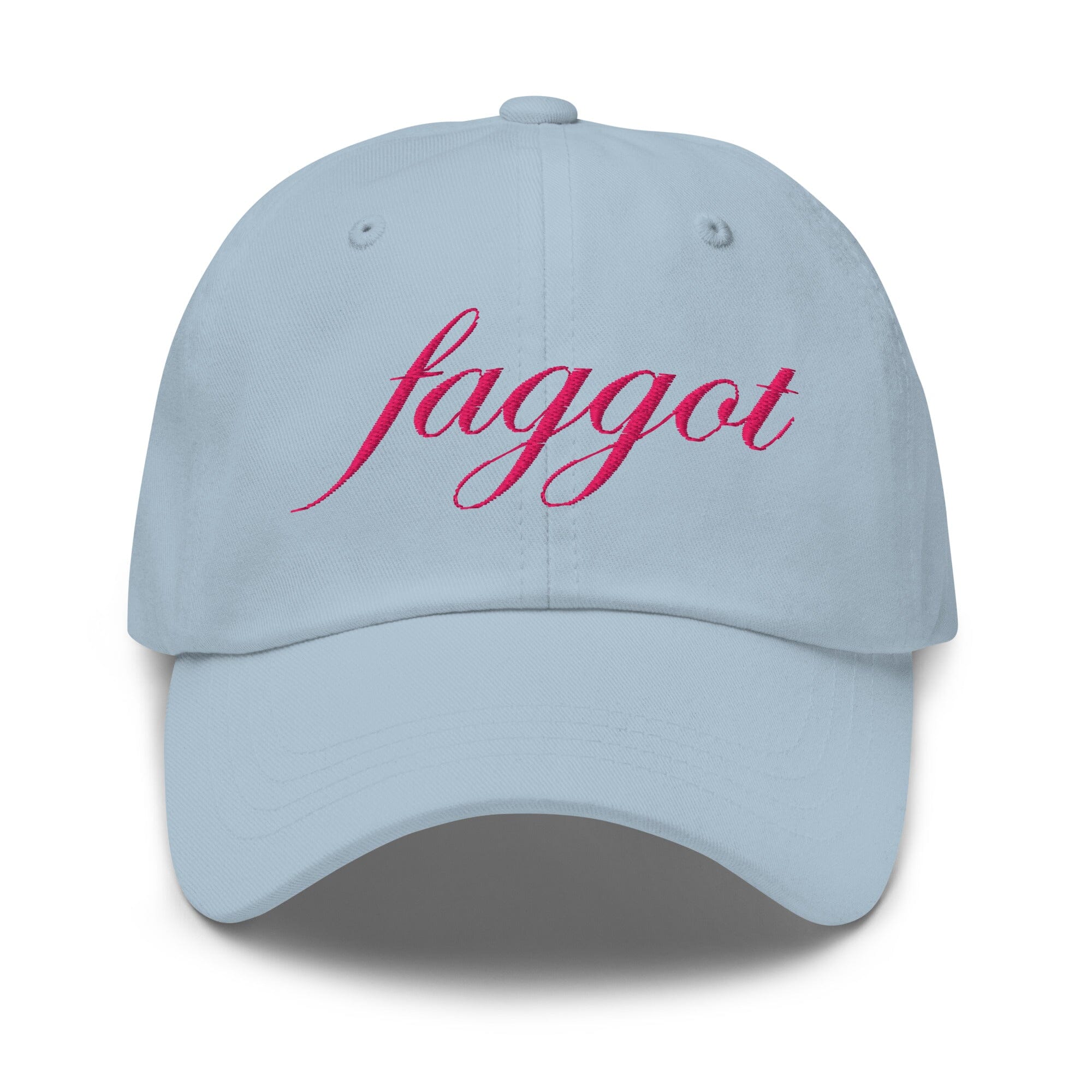 faggot light blue twill dad hat