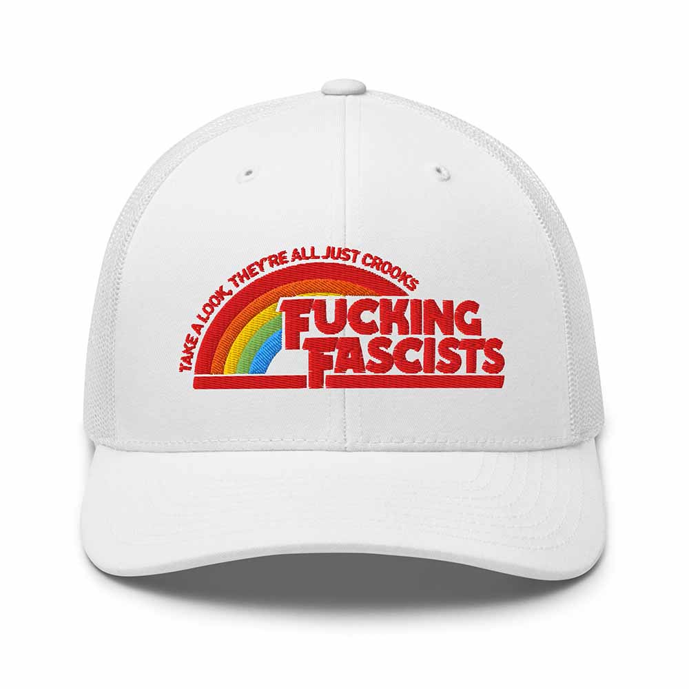 Fucking Fascists Trucker Mesh Snapback white