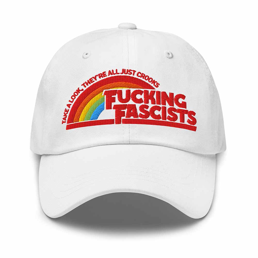 Fucking Fascists Twill Dad Hat white