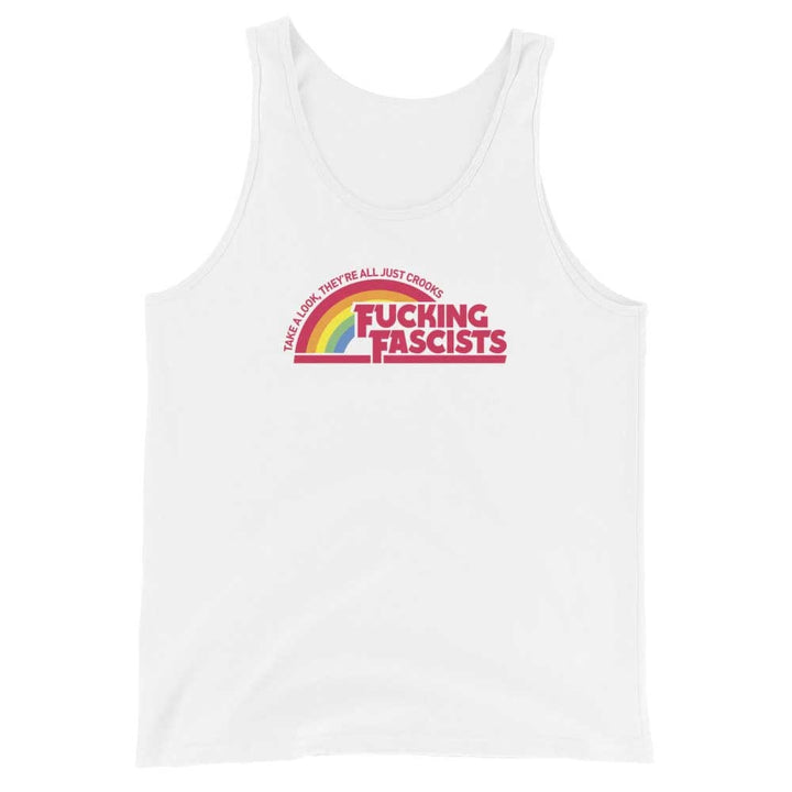 White tank top with fucking fascist  they&
