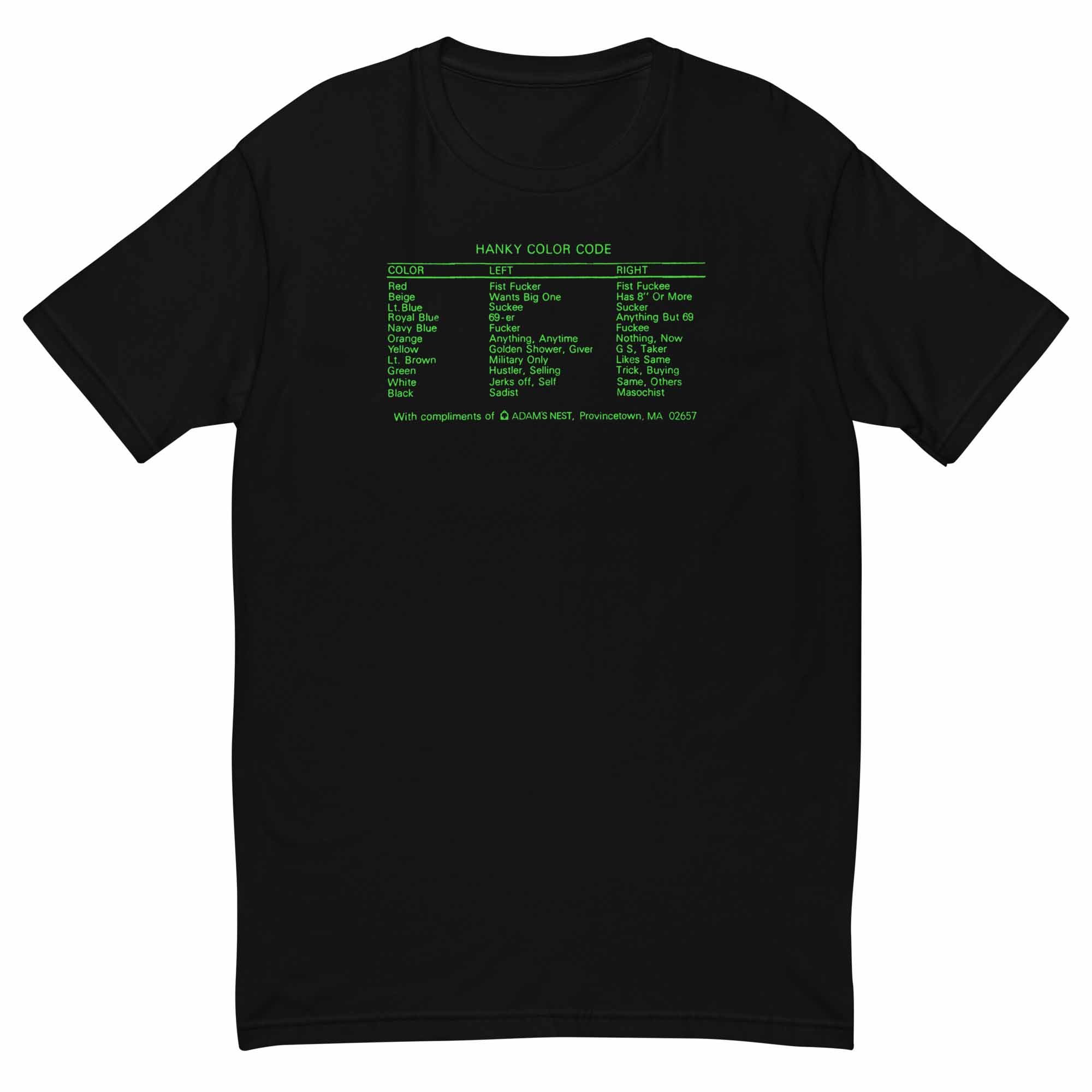 70s gay hanky color code black t-shirt