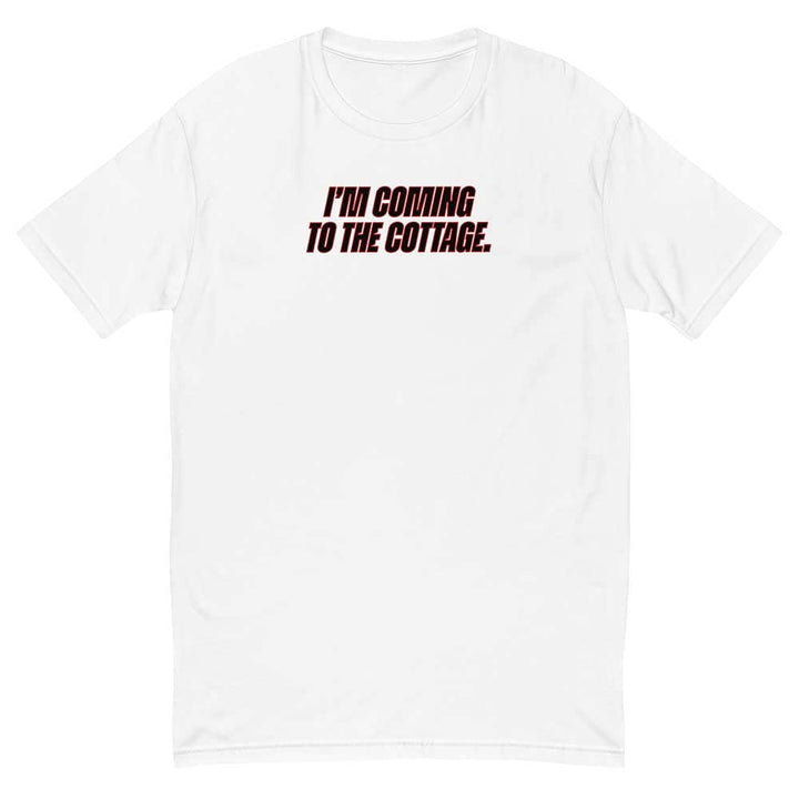 White t-shirt with text &