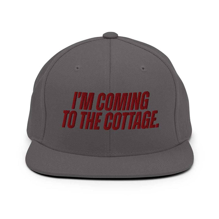 Gray cap with red text &