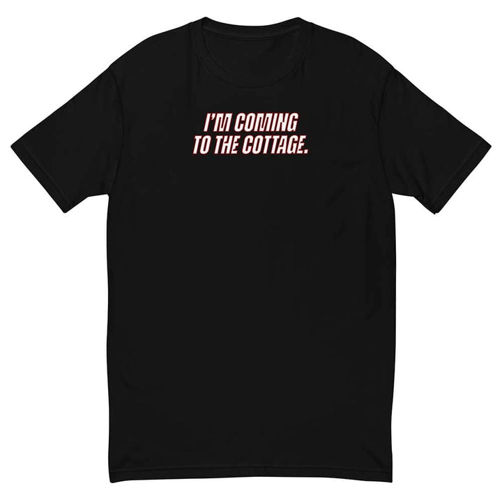 Black t-shirt with white text &