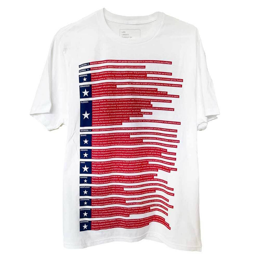 JIM HODGES: Life, Love and Pursuit of Happiness T-Shirt - NYC AIDS Memorial supporting The AIDS Memorial