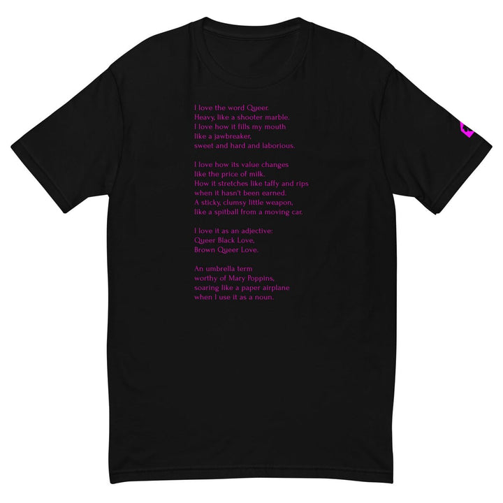 Black fitted t-shirt featuring Leo Herrera&