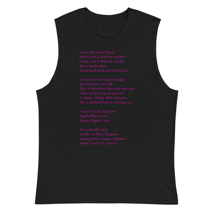 Black muscle tank featuring Leo Herrera&