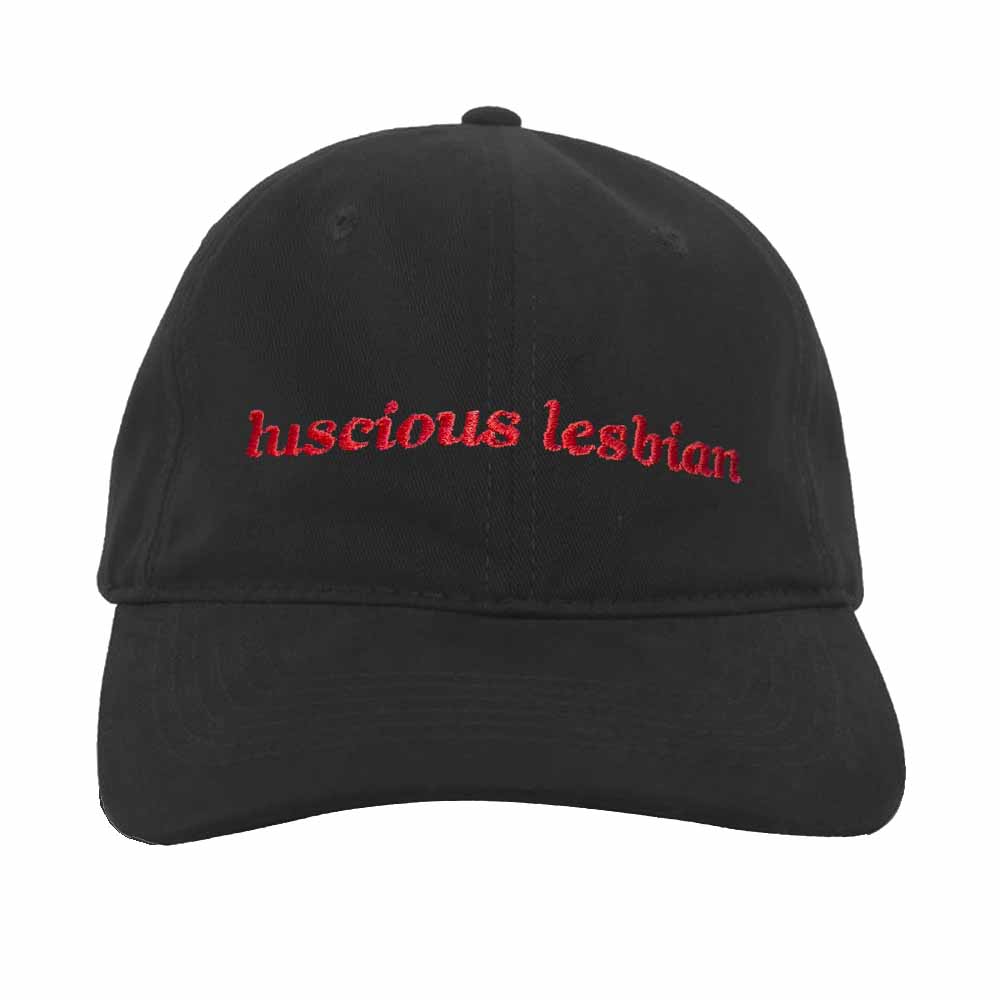 luscious lesbian black twill dad hat