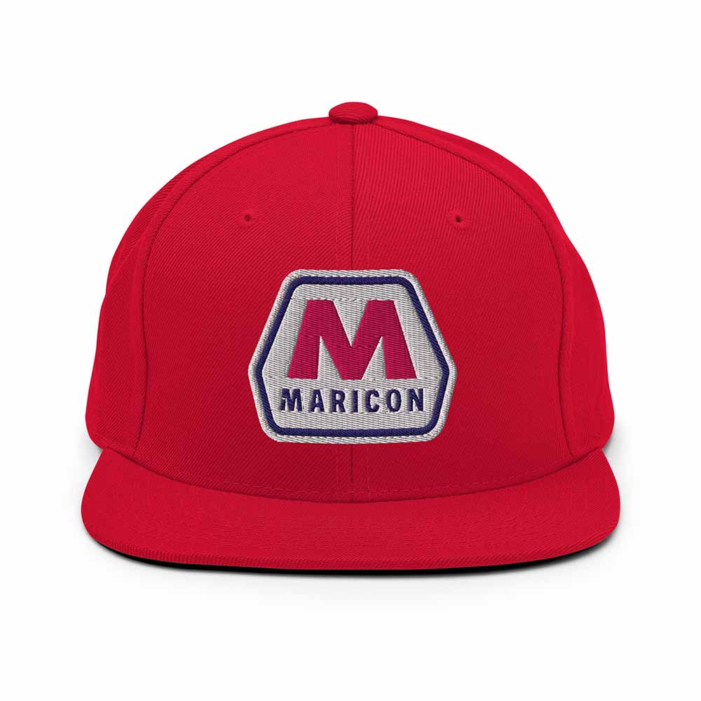 Maricon Flatbill 6-Panel Snapback Hat red