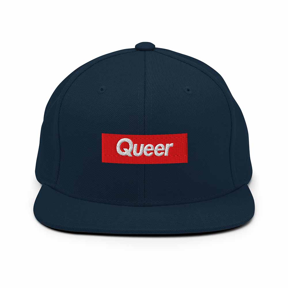 Queer Flatbill 6-Panel Snapback Hat navy