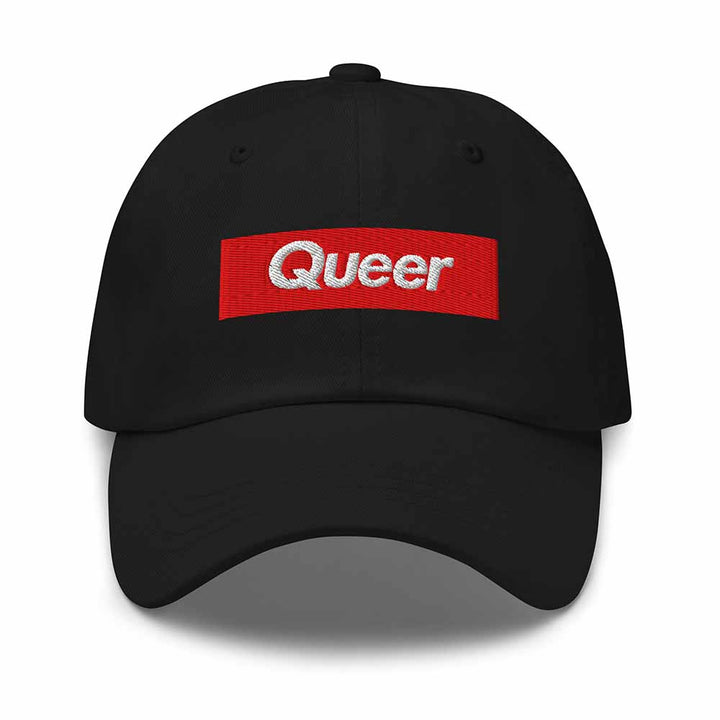 queer twill classic dad hat black