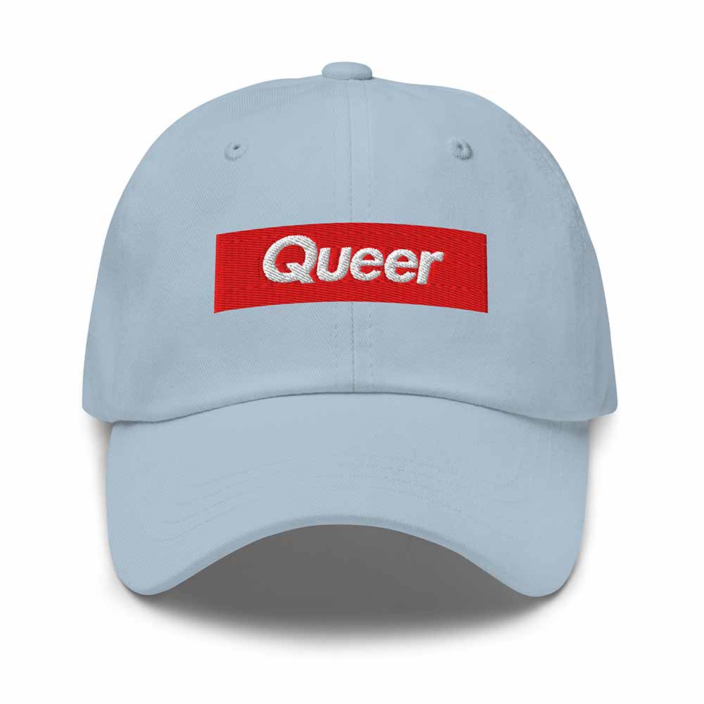 queer twill classic dad hat light blue