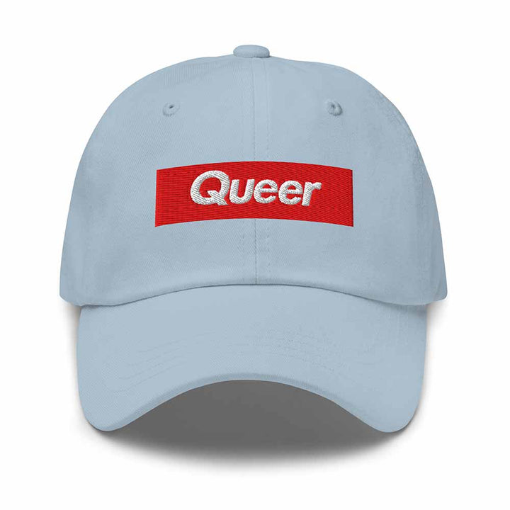 queer twill classic dad hat light blue
