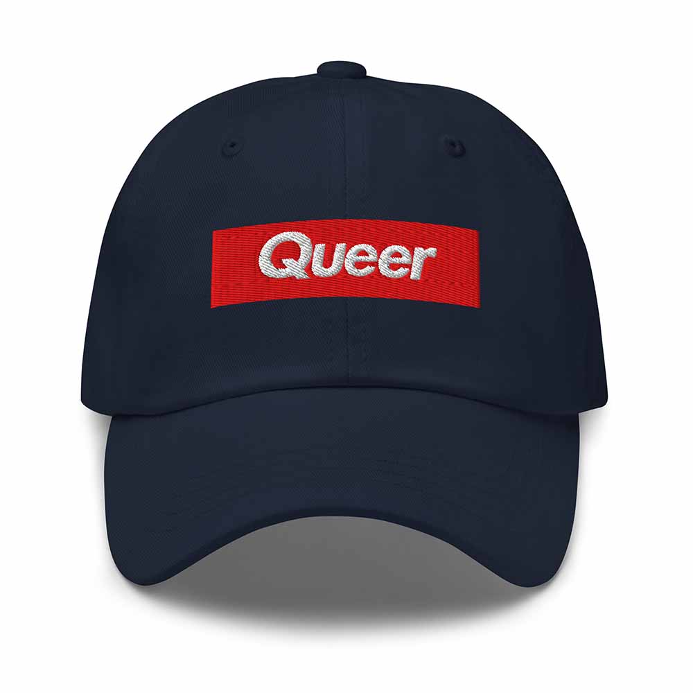 queer twill classic dad hat navy
