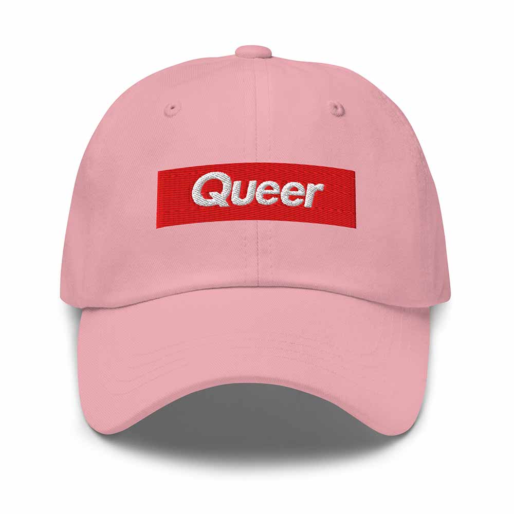 queer twill classic dad hat pink