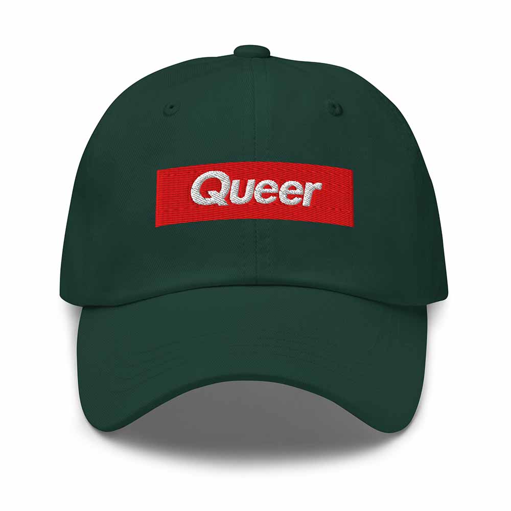 queer twill classic dad hat spruce