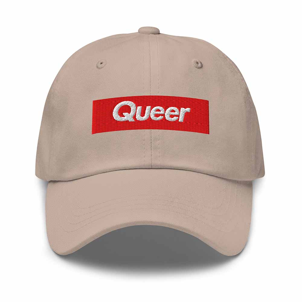 queer twill classic dad hat stone