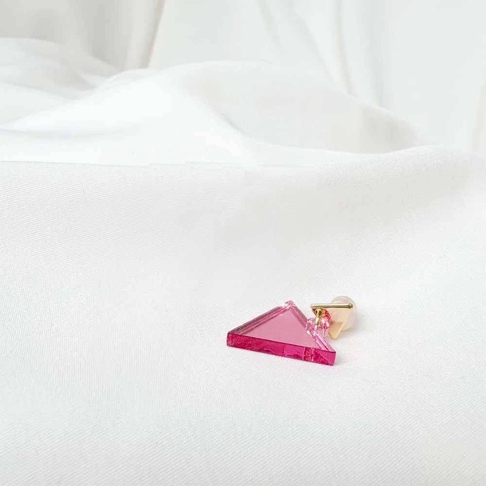 Queer Pink Triangle Charm Earring
