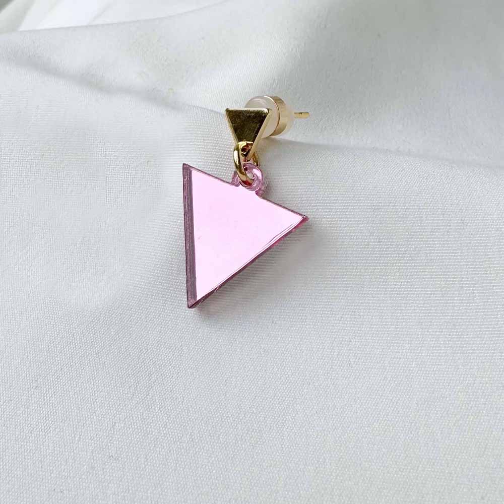 Queer Pink Triangle Charm Earring