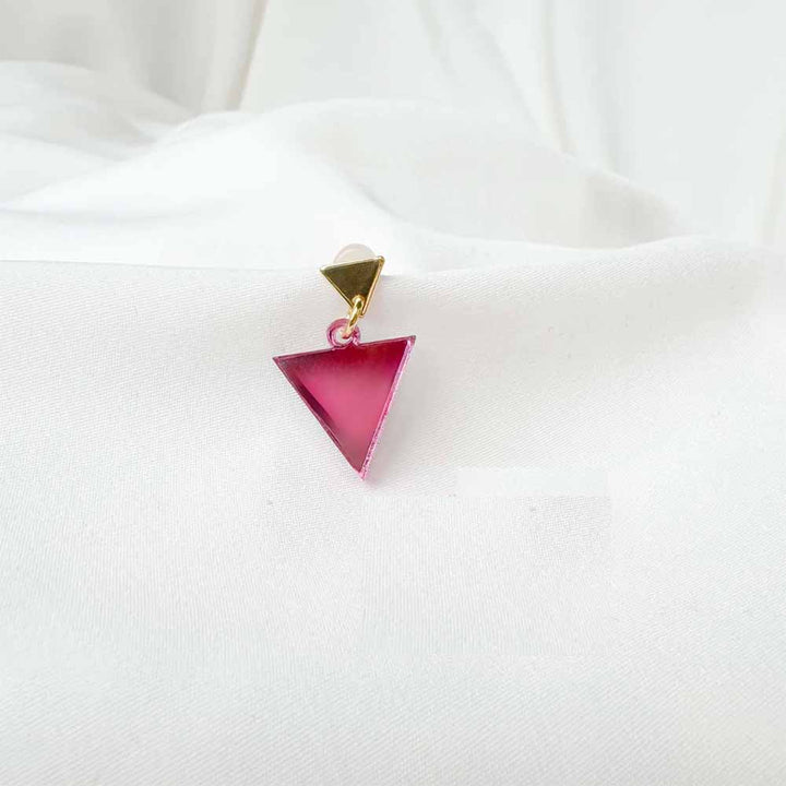 Queer Pink Triangle Charm Earring