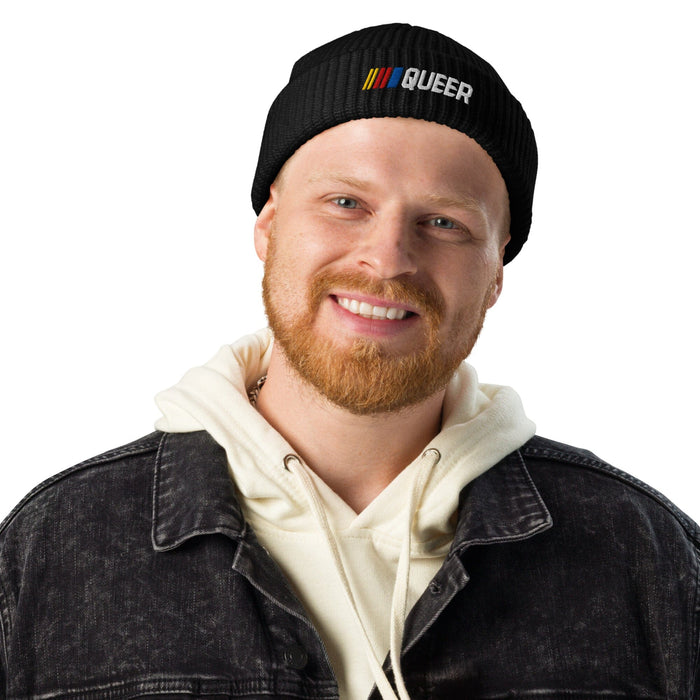 Stripe Queer Fisherman Beanie - Trevor Project, second view