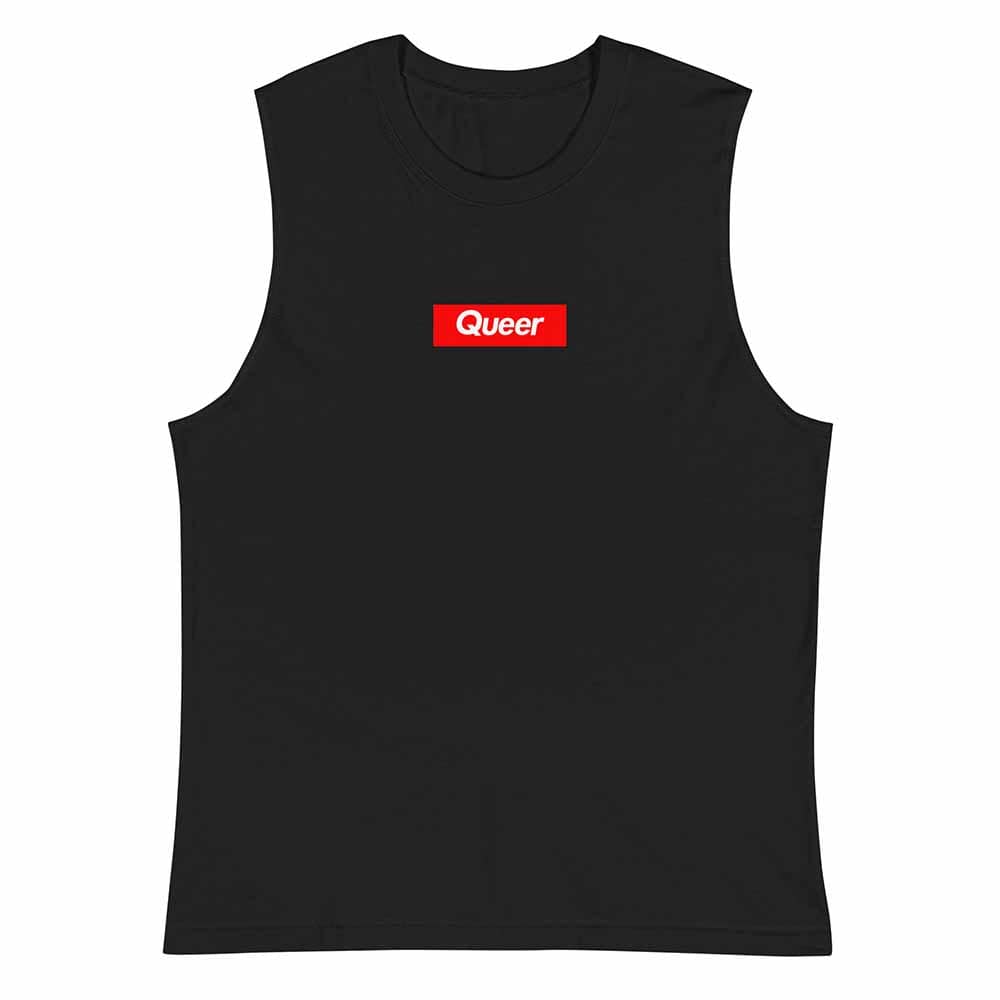 Queer Sleeveless unisex muscle T-Shirt  black