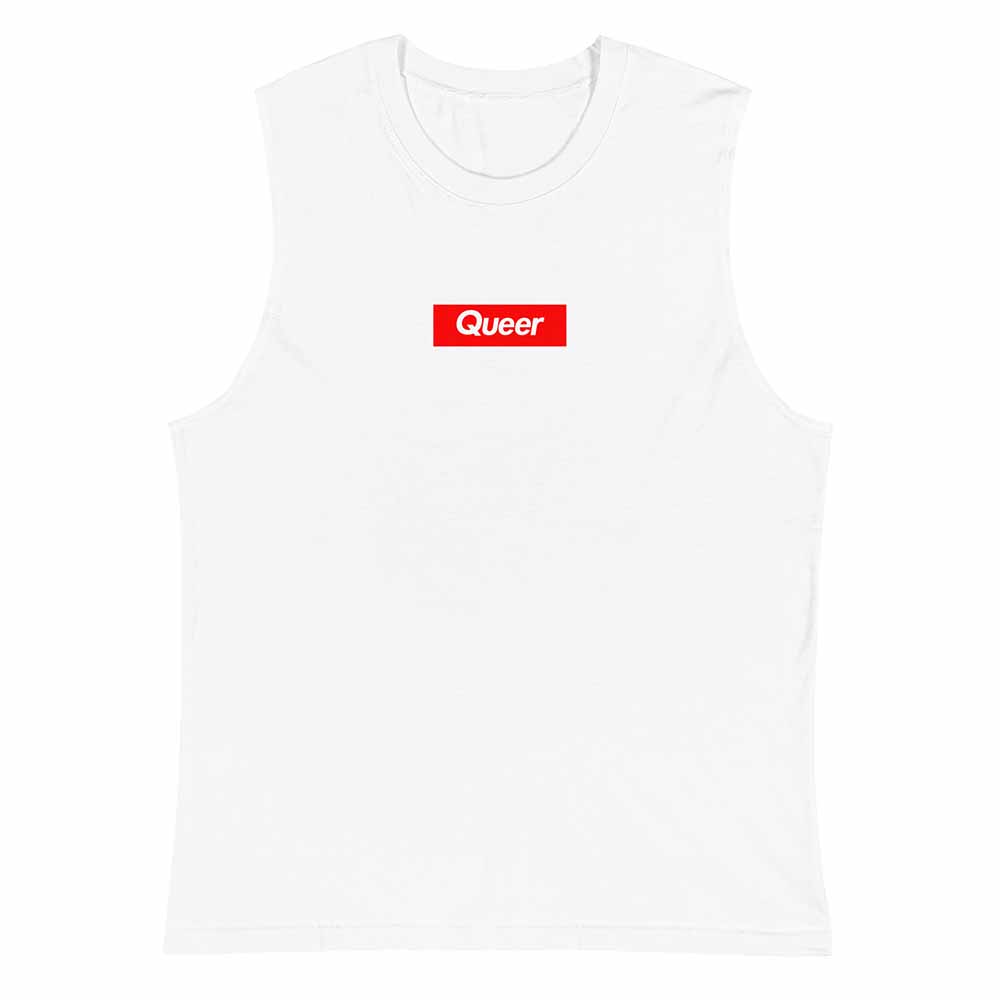 Queer Sleeveless unisex muscle T-Shirt  black